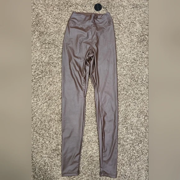 OFFLINE by Aerie Legging Women Brown Faux Leather NWT High Waisted - Picture 2 of 7